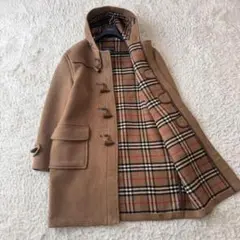 バーバリー ダブルフェイス ダッフルコート フード ノバチェック イギリス製 L