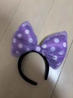 ミニーマウス風 紫色 水玉 カチューシャ