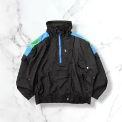 90s系ナイロンアノラックジャケットハーフジッププルオーバー風ジャケット切り替え