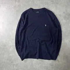 polo ralph lauren サーマル 刺繍 長袖 ネイビー ロンT XL