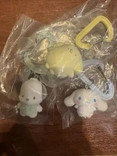 サンリオ　カラフルカラビナマスコットチャーム　ポムポムプリンポチャッコシナモン