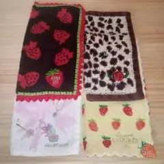 タオルハンカチ　まとめて4枚　アナ・スイ　ジル・スチュアート　ラデュレ