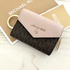 27 新品 MICHAEL KORS 折り財布 キーケース ピンク 三つ折り財布