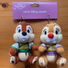 チップとデール ぬいぐるみバッジ キーホルダー2016