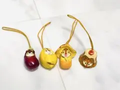 チップとデール 食べ物 ストラップ 4点セット レトロ ディズニー Disney