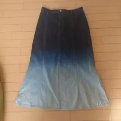 デニムロングスカート グラデーション