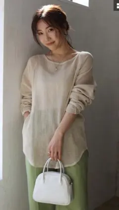 Ungrid メッシュロングスリーブTee