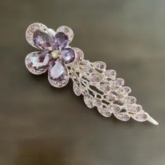 花形 髪飾り 紫 ピンク