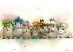 うさぎの可愛い額絵　足立美術館 うさぎの可愛い額絵 足立美術館 - メルカリ