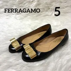 【極美品】Ferragamo ヴァラ バレエシューズ ブラック 22cm 極美品】Ferragamo ヴァラ バレエシューズ ブラック 22cm 楽天
