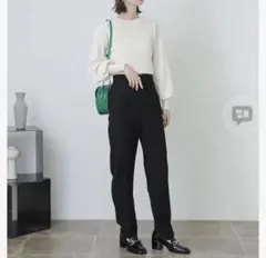 カルゼハイウエストテーパードパンツ レディースのサムネイル
