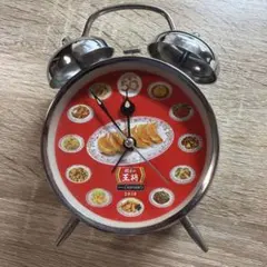 餃子の王将 置時計 目覚まし時計　シルバー