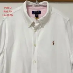 ポロ ラルフローレン 半袖 前開き BD シャツ 白 ガールズ XL(170)