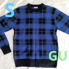 【GU】チェック柄ニット Sサイズ メンズ セーター ニットセーター