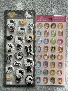 ハローキティ マシュマロシール ギャル　ディズニープリンセス ストーンシール