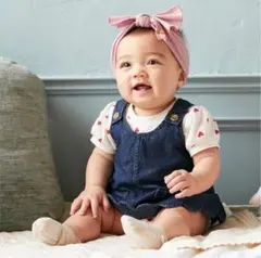 値下げしました　petit main デニムジャンバースカート 80