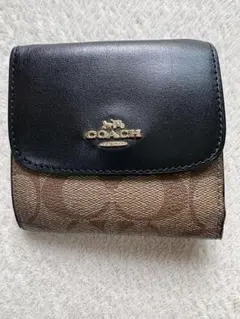 COACH 三つ折り財布 ブラウン/ブラック