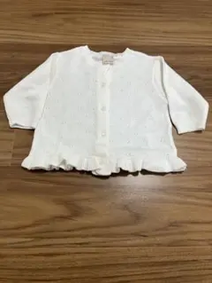 プティマイン♡ホワイトニットカーディガン フリル付き