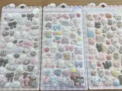 クーリア　ふわふわドロップシール　￼フロッキー　しろくろねこねこぬいぬい　正規品