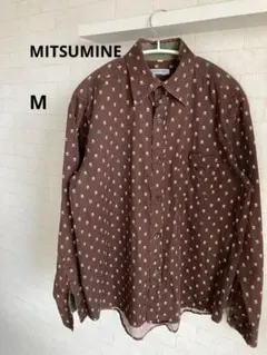 MITSUMINE ✴︎ミツミネ✴︎メンズシャツ ✴︎紳士服✴︎Mサイズ✴︎茶色✴︎ドクロ柄
