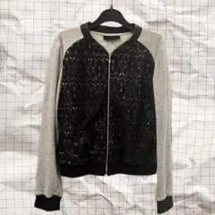 UNTITLED レース ジャケット グレー/ブラック L