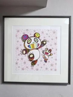 桜吹雪の中のパンダの親子 村上隆 エディションサイン入り版画 80番代 村上隆 エディションサイン入り版画 『桜吹雪の中のパンダの親子