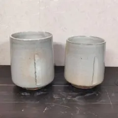 値下げ【新品・未使用】柳窯　本粉引　組湯呑　京焼　清水焼　ペア　ギフト