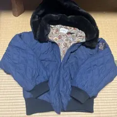 BEBE DIABLE ネイビー キルティングジャケット ファー付き