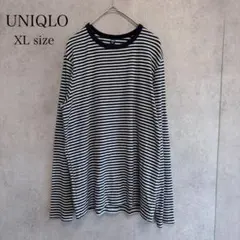 UNIQLO ボーダー ロンT XL ネイビー ホワイト カットソー 大きめ