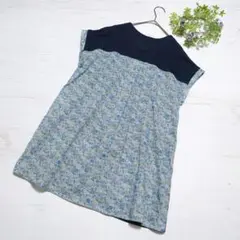 ヴィヴァプレスト リバティ 異素材 リネン フレンチスリーブ チュニック Mのサムネイル
