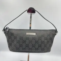 ✨極美品✨GUCCI　アクセサリーポーチ　GGキャンバス　チャコール