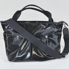 美品 Breath TOPKAPI 2way トート 黒 光沢 A4収納
