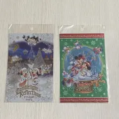 【新品未使用】ディズニー　ポストカード　クリスマス　2009 2枚セット