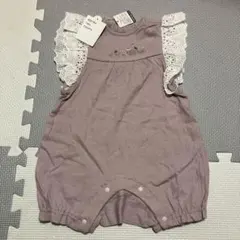 après les cours ラベンダー色ロンパース 80