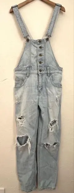SLY JEANS デニムサロペット ダメージジーンズ 25