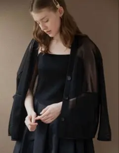 pois double mesh Cardigan ブラックメッシュカーディガン pois ポア double mesh Cardigan ブラック カーディガン - メルカリ