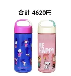 新品 スヌーピー カラビナ付き クリアボトル 540ml 2本セット
