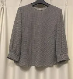 KEITH キース スキッパー プルオーバー ブラウス チェック柄 オレンジ 