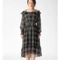 シースルー　シフォン　ワンピース　レディース　チェック