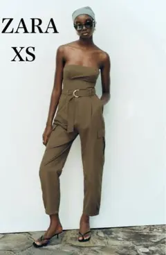 ZARA 未使用 ベルトストラップレスジャンプスーツ オールインワン