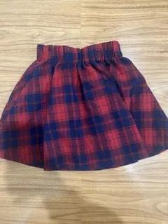 赤と紺のチェック柄スカート Mサイズ