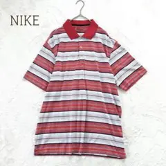 ナイキゴルフ 半袖ポロシャツ ボーダー柄　ストレッチ（XL）スポーツ　プリント