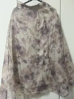 GRL 花柄オーガンジーフレアスカート ロングスカート