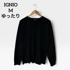 美品✨IGNIO 学生 セーター クルーネック ブラック M スクール　ゆったり