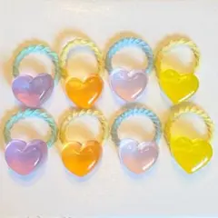 ヘアゴム　ヘアアクセサリー　ミニ　ぷっくりハート♡