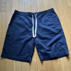 ZARA ショートパンツ　麻　ネイビー　XLのサムネイル