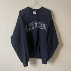 ビッグプリント　メキシコ製　L ネイビー　スウェット トレーナー