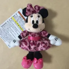 ディズニー ヒョウ柄 レオパード ミニー ぬいぐるみチャーム ぬいば ピンク