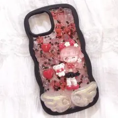 S15 スマホケース デコ iPhone 量産型 平成女児 地雷 デコ電