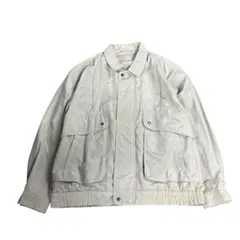 ジャケット　ブルゾン　光沢感　ジップアップ　ライトグリーン　XL 古着 8La
